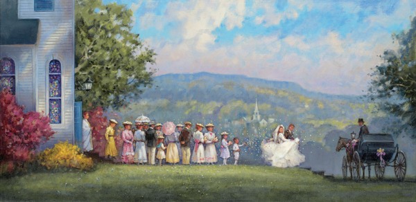 油画结婚图片