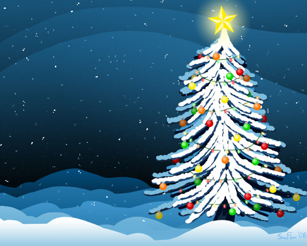位图树圣诞树色彩五彩斑斓免费素材