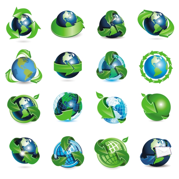 绿色地球环保生态图标