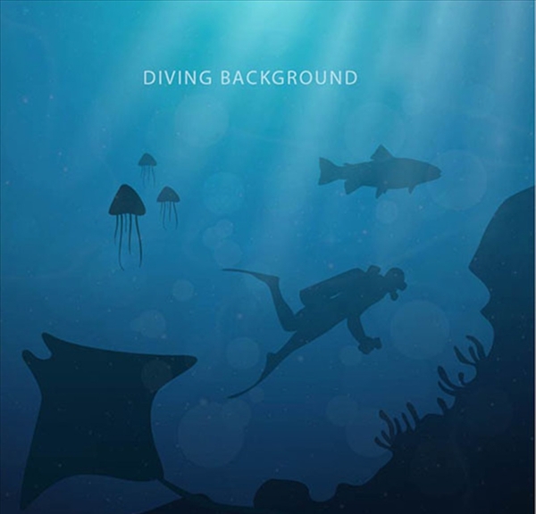 深海动物潜水海报