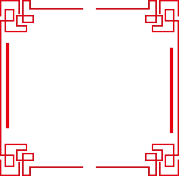 简约大气红色中国风纹样边框