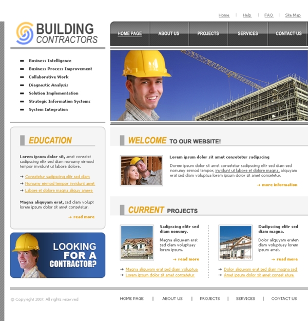 建筑承包商网页模板