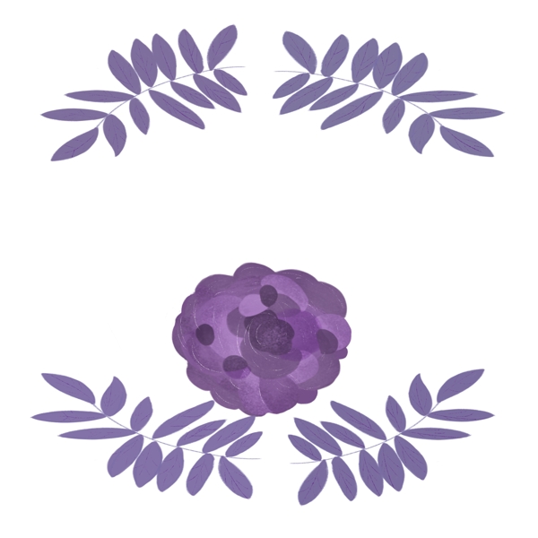 紫色的小花边框插画