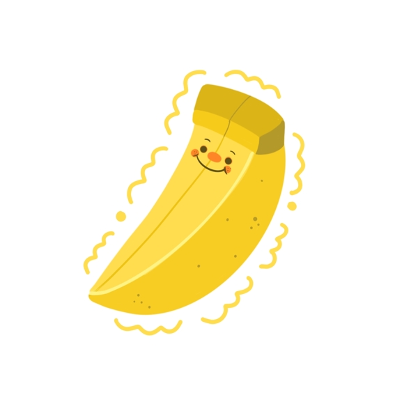 笑脸卡通香蕉形象简约水果