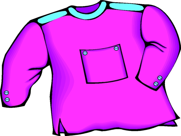 紫红色调胸口带兜的服饰设计
