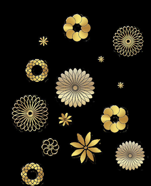 各种款式花朵造型装饰透明素材图