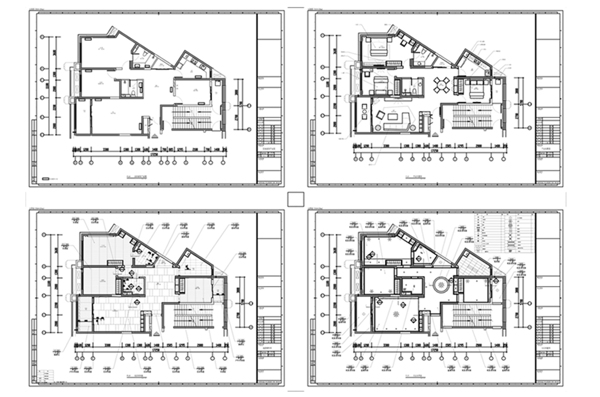 高层三居室户型CAD施工图纸