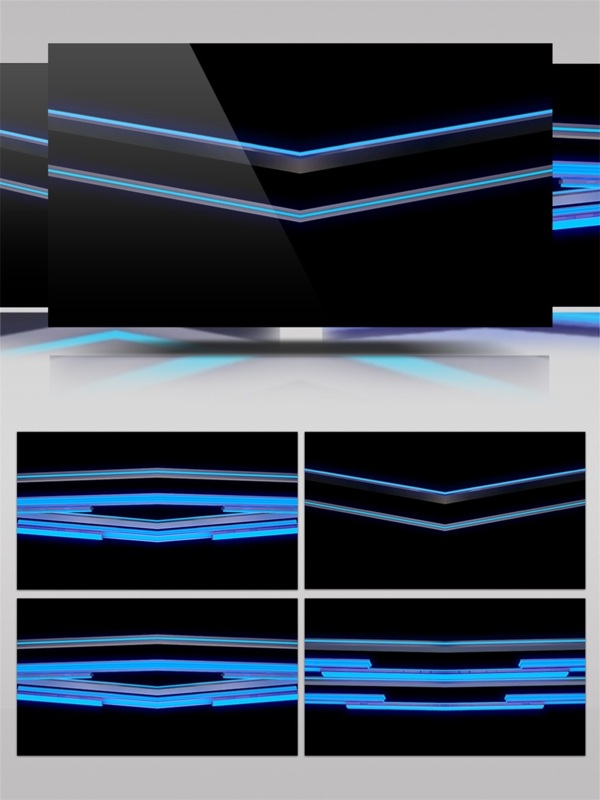 蓝色立体折线动态视频素材