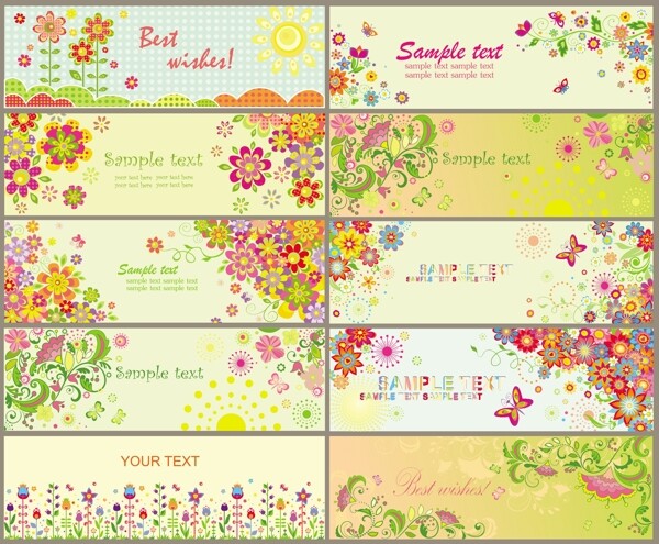 花纹花卉卡片图片