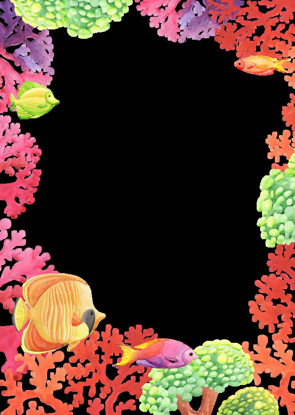 彩色珊瑚png透明素材