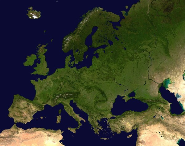 欧洲地形图图片