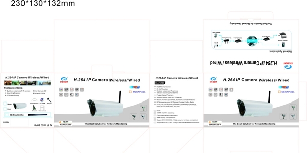 防水网络摄像机包装盒设计