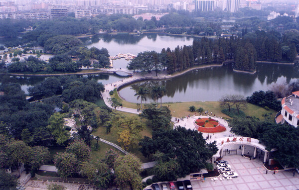 流花湖公园了鸟瞰图图片