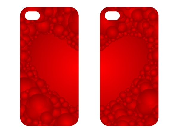红色图案情侣手机壳