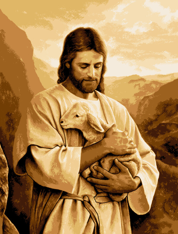 教耶稣抱羊救赎图片