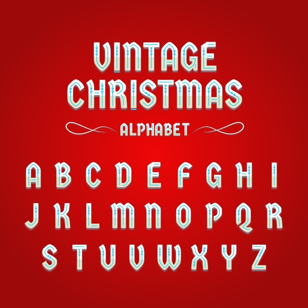 复古圣诞节字母图片