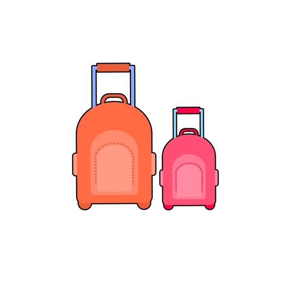 旅行箱行李红色装饰素材设计