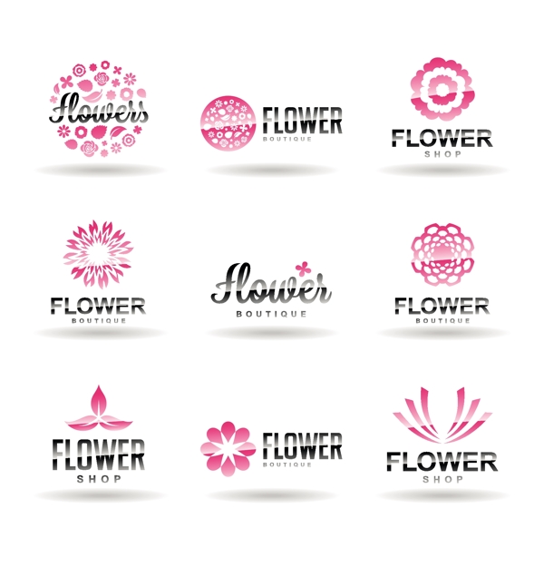 花朵树叶logo设计