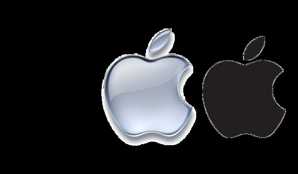 黑白苹果logo免抠png透明图层素材
