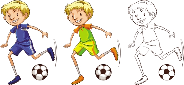 足球运动员人物插图矢量素材