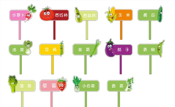 蔬菜造型牌