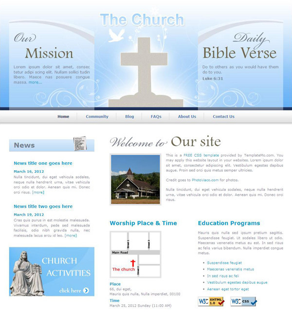 教堂CSS网页模板