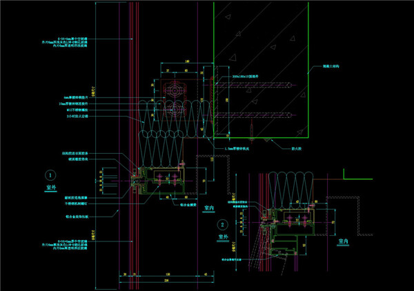 竖明横隐幕墙纵CAD图纸