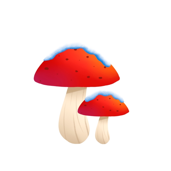 卡通雪地里的蘑菇可商用元素