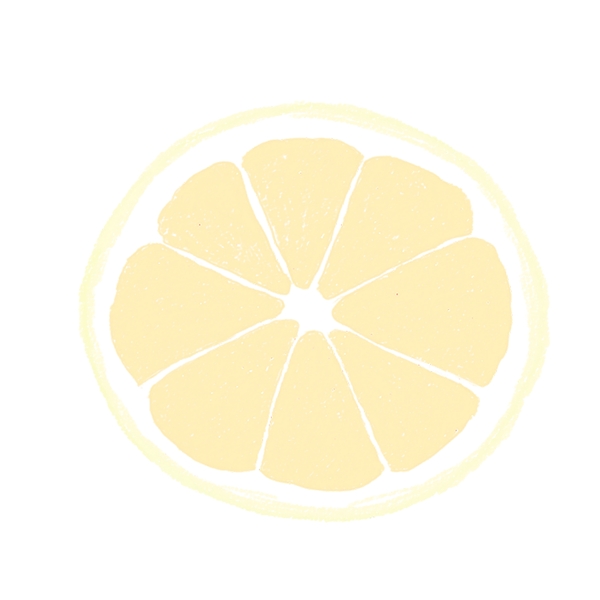 简约清新手绘风浅黄色柠檬片可商用图标