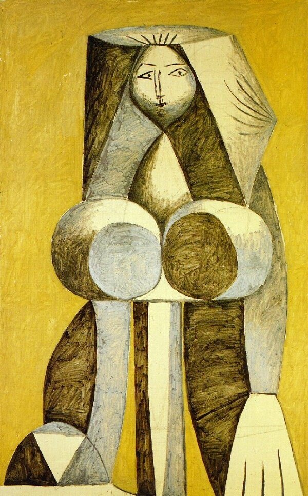 1946Femmedebout西班牙画家巴勃罗毕加索抽象油画人物人体油画装饰画