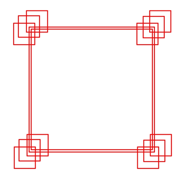 中国风免扣红色边框