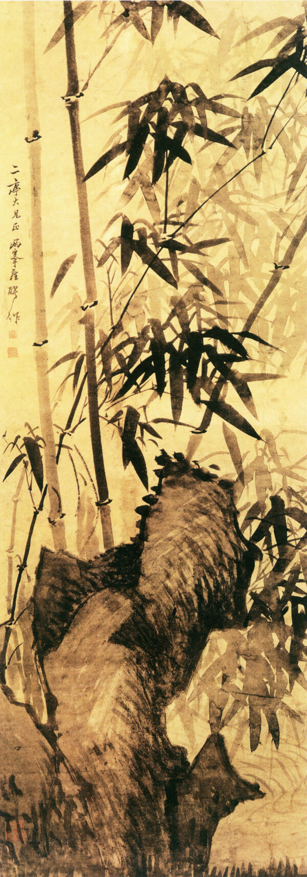 竹石图花鸟画中国古画0533