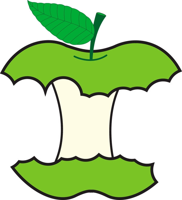 绿色吃苹果矢量设计