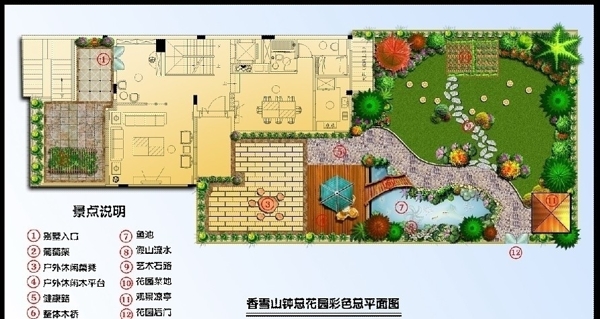 别墅花园彩色平面图图片