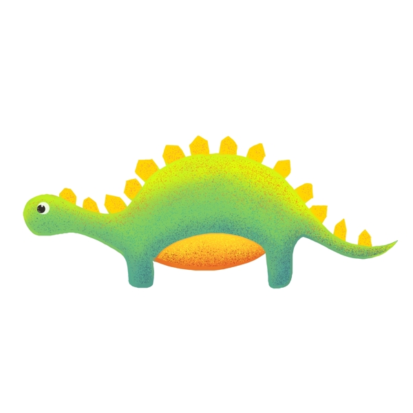 果绿色恐龙装饰插画