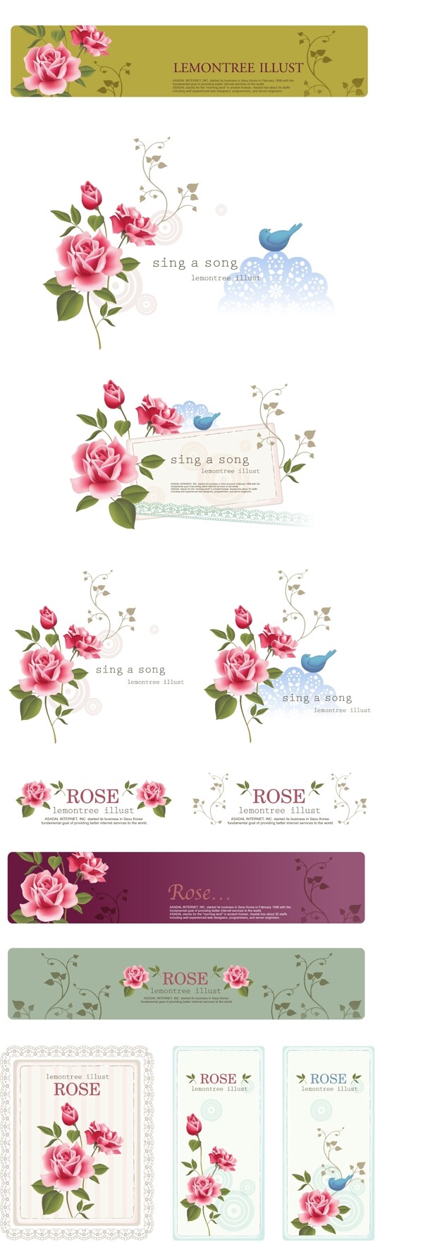 玫瑰花花卉素材花卉横幅花卉卡片