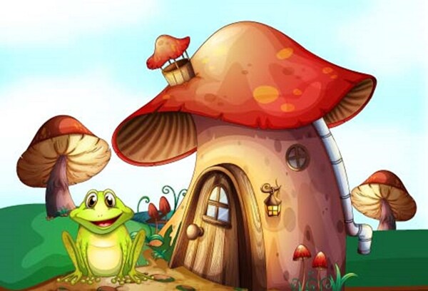 童话世界卡通蘑菇房子图片
