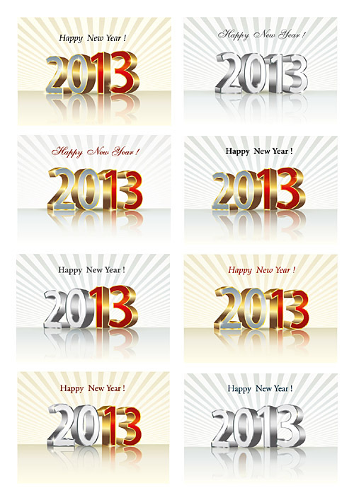 2013新年字体设计素材矢量