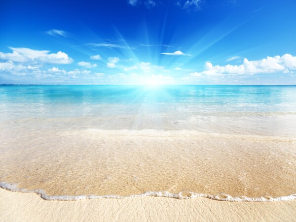 阳光大海沙滩背景