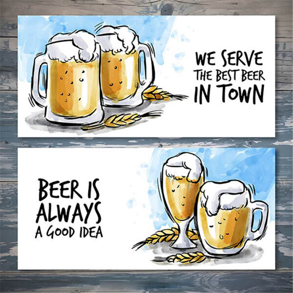 手绘啤酒节海报