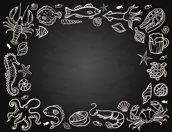 手绘海鲜菜谱