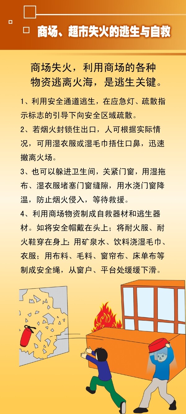 商场超市失火的逃生与自救图片