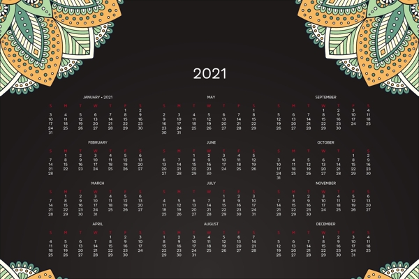 2021日历单页图片