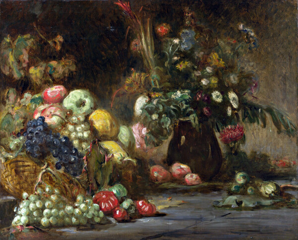 皮埃尔安德里厄静物水果和鲜花图片