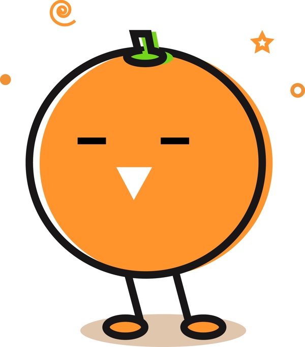 卡通水果可爱橙子形象矢量