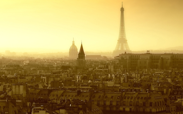 巴黎唯美铁塔风景画