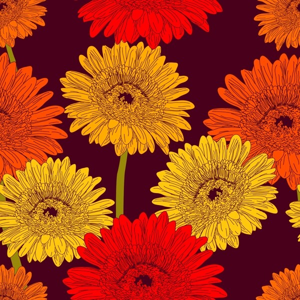 彩色花卉图案设计