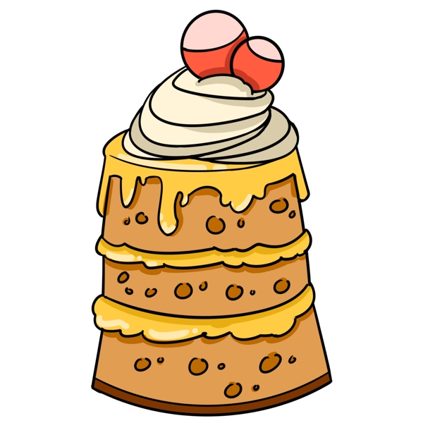 卡通美味蛋糕插画