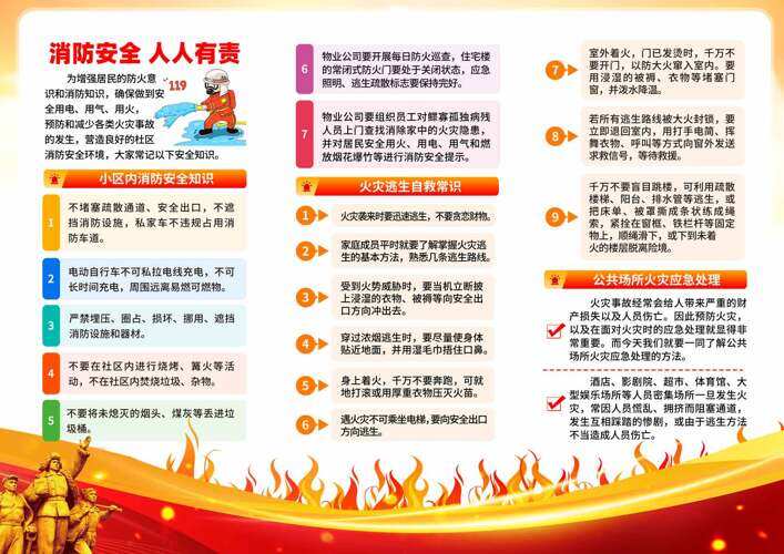红色火苗消防安全人人有责主题教育宣传手册