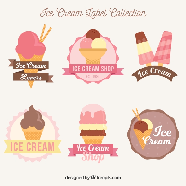 创意唯美冰淇淋插图装饰图形图标